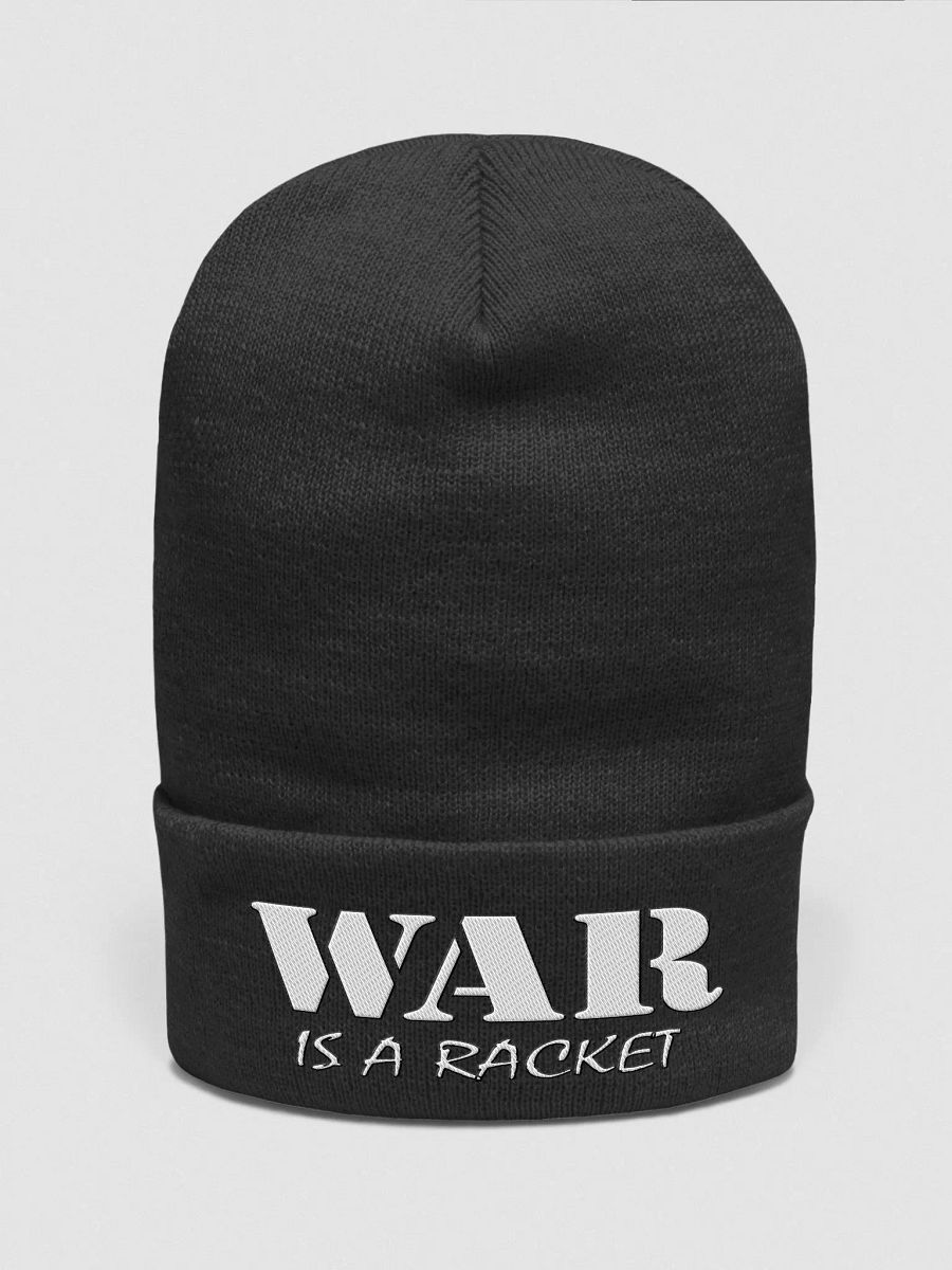 War Is A Racket - White - Yupoong Cuffed Beanie product image (1)