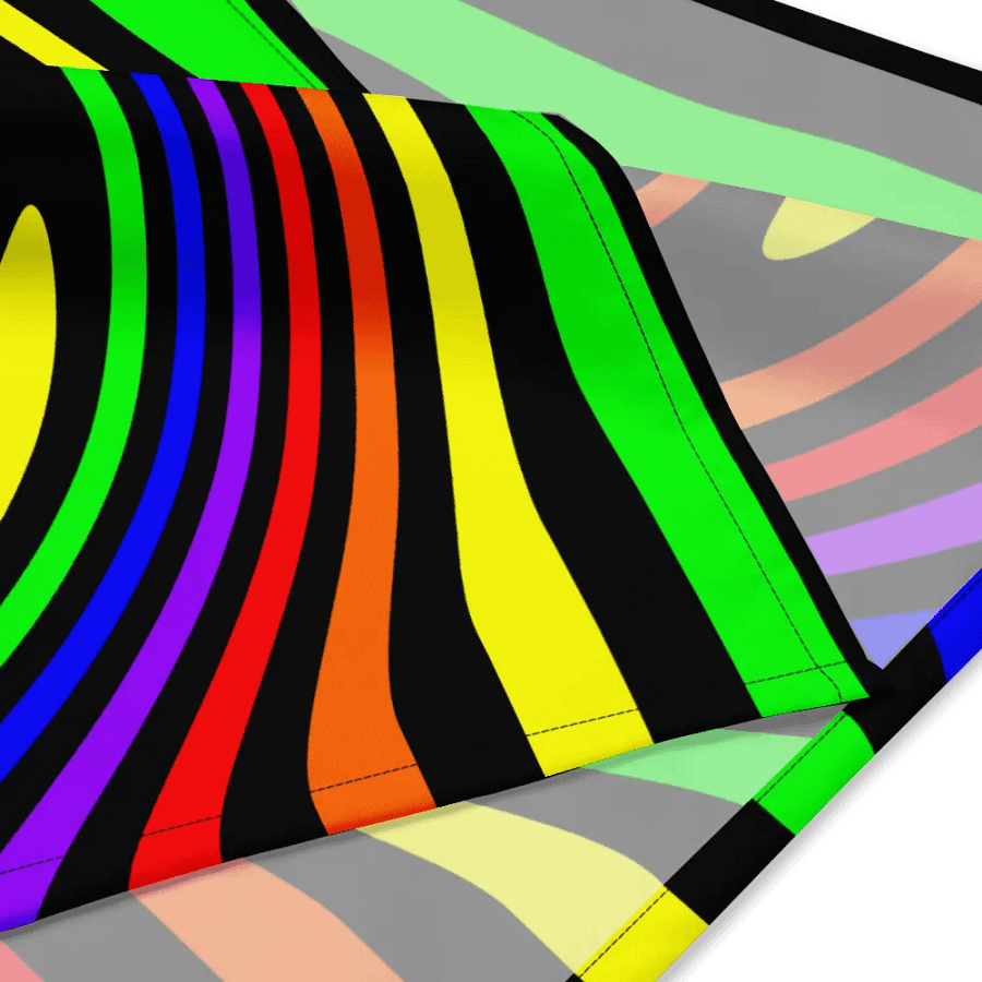 Queer Rainbow Psychedelic Spirals Bandana, Colorful Gay Pride Accessory product image (4)