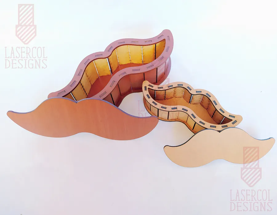 Mustache Shaped Father's Day Gift Boxes (2 Sizes) - Laser Cut Files product image (5)