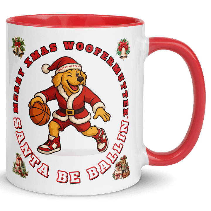 WooferMutter™ Santa Be Ballin Xmas Mug - Golden Retriever product image (7)