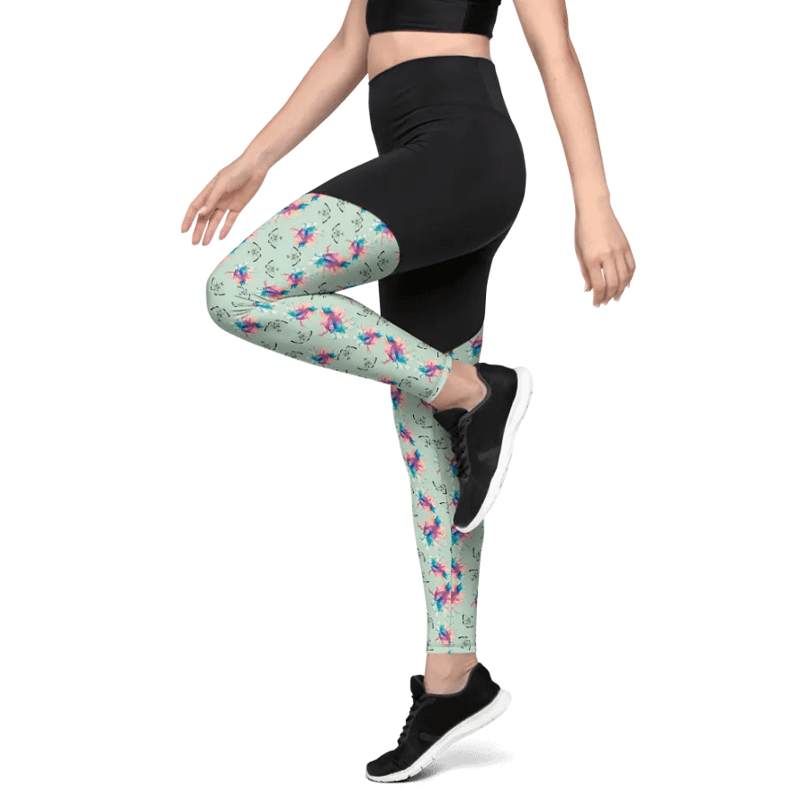 Colourful Watercolour Splash And Moth Design Leggings product image (12)