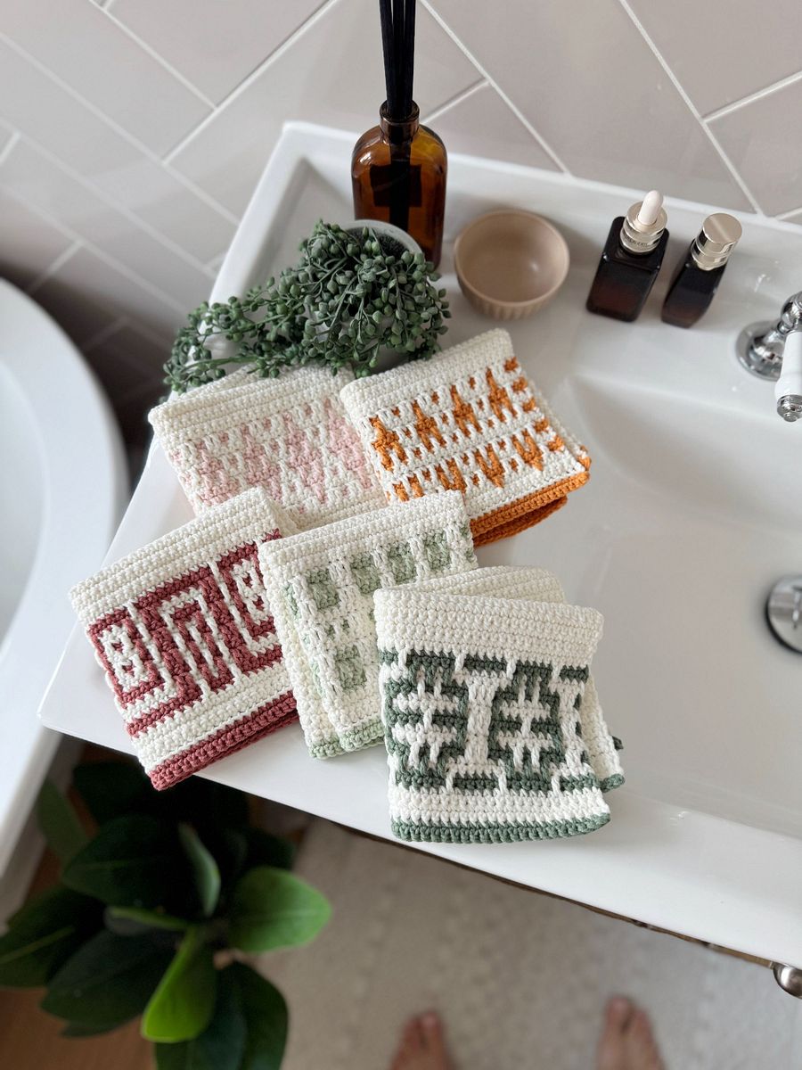 Crochet Collection Ebook: Wildflower Inset Mosaic Blanket and Washcloth Set product image (12)