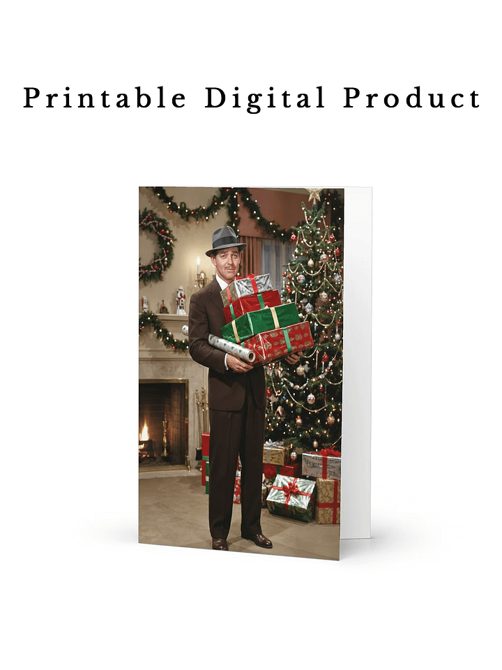 Printable Clark Gable Christmas Gift Postcard 🎁✨ product image (1)