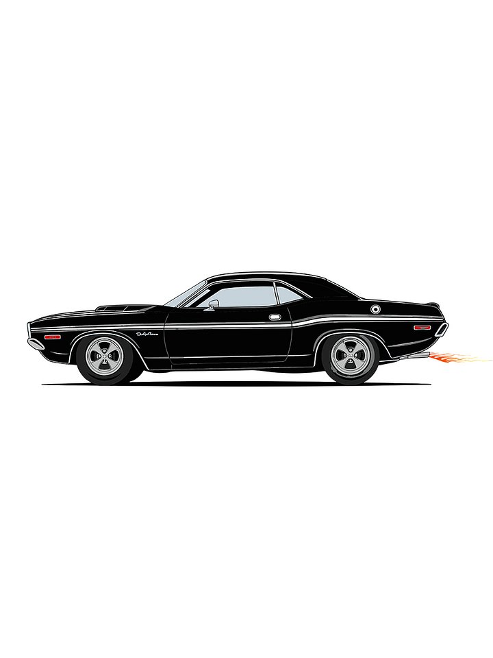 Dodge with Flames T-Shirt Design – High-Resolution PNG (Digital Download) product image (2)