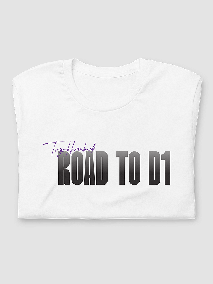 Troy Hornbeck - ROAD TO D1 - White T-shirt with PURPLE product image (2)