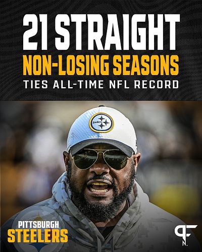 The #Steelers have now secured 21 consecutive non-losing seasons, tying the Dallas Cowboys (1965-1985) for the longest streak...