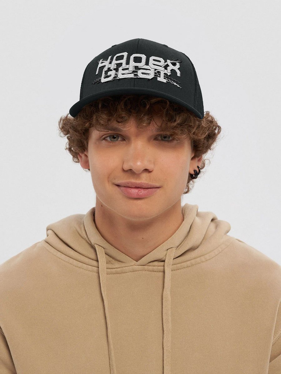Trucker Hat - Embroidered - White HApex Gear White Logo product image (5)