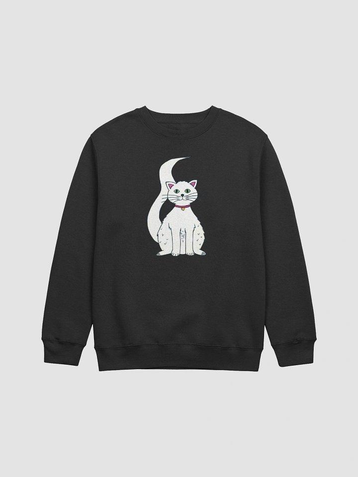 White Cat (art by Dina R.) akril painting picture - Crewneck Sweatshirt product image (2)