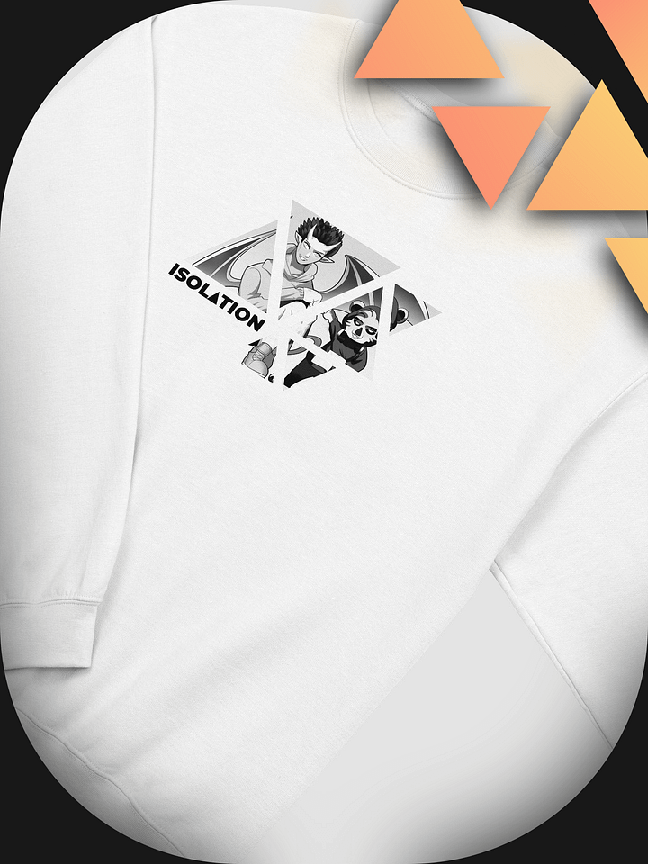 ISOL▲TION — S&J DUO — CREWNECK SWEATSHIRT — B&W TRIANGLES product image (1)