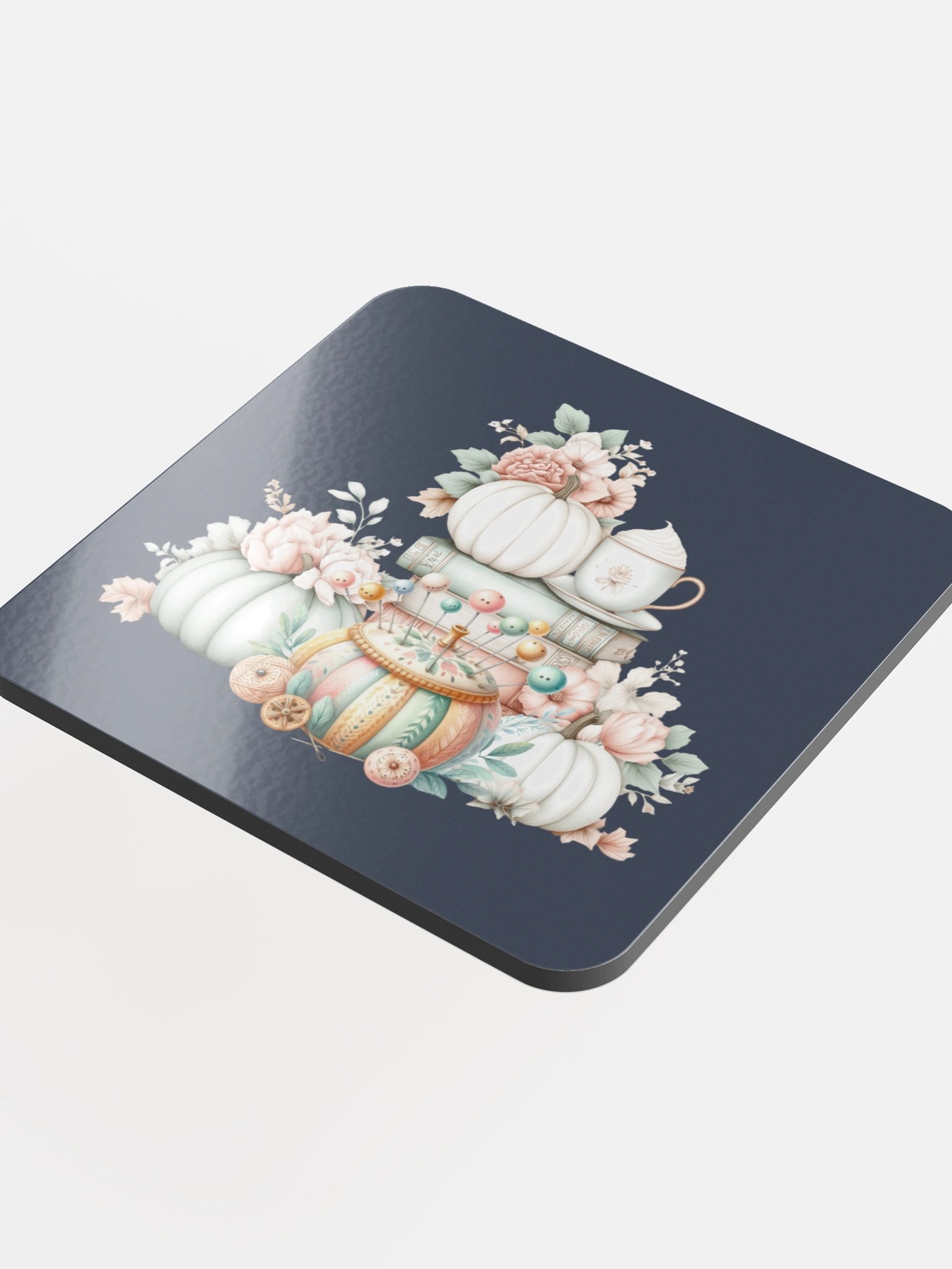 Autumn Pastel Pins Pumpkin Coasters product image (4)