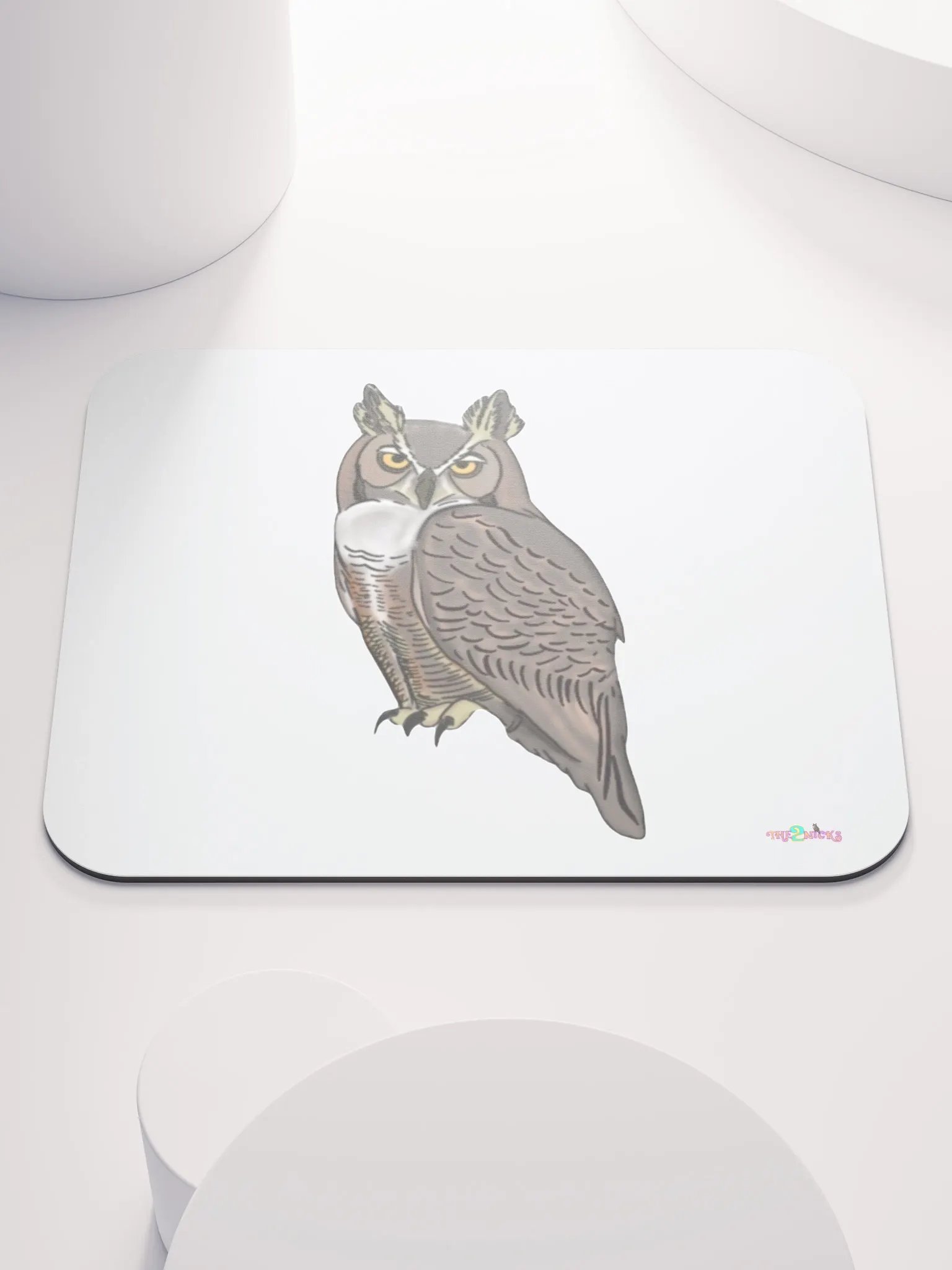 Owl Logo Classic Mouse Pad (White) product image (2)