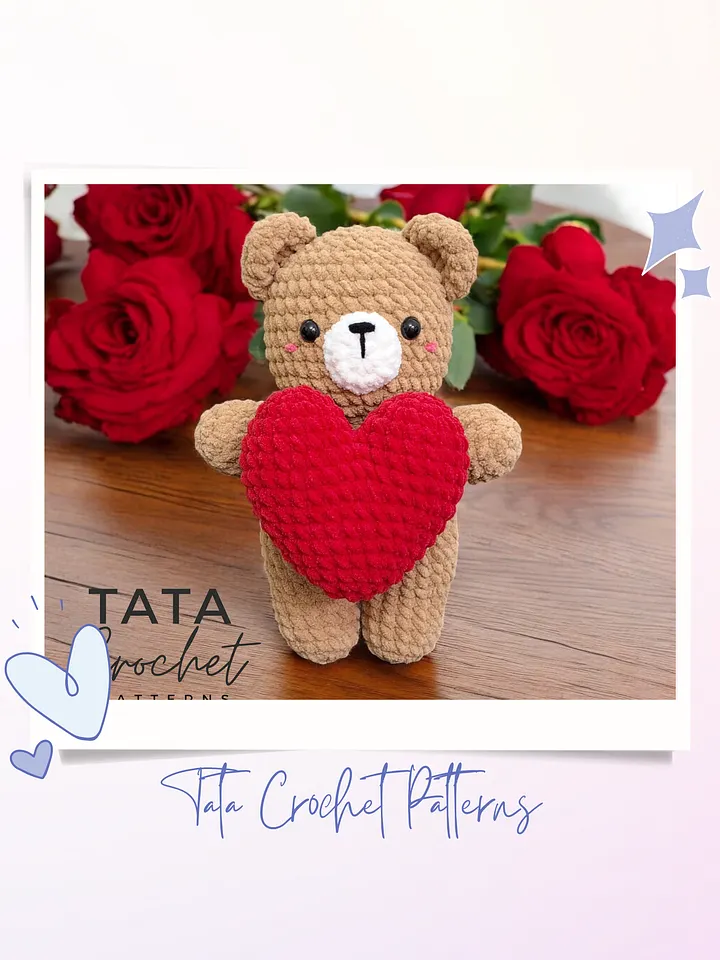 PDF Pattern - Crochet Bear Holding The Heart product image (1)