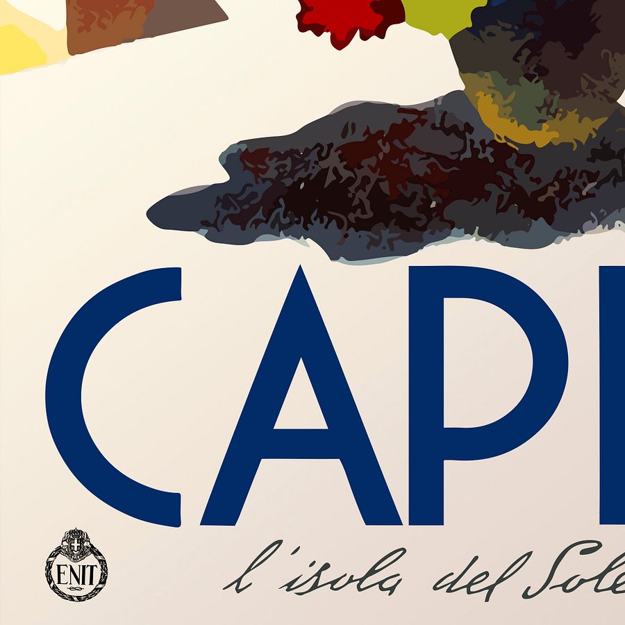 Capri - L'Isola del Sole, Italy (ENIT, 1952) — retro vintage travel poster, vintage travel art, propaganda poster product image (5)