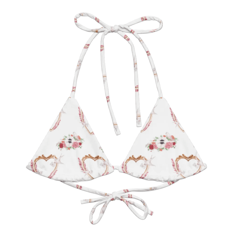 Watercolour Floral Pattern String Bikini Top - v4 product image (2)