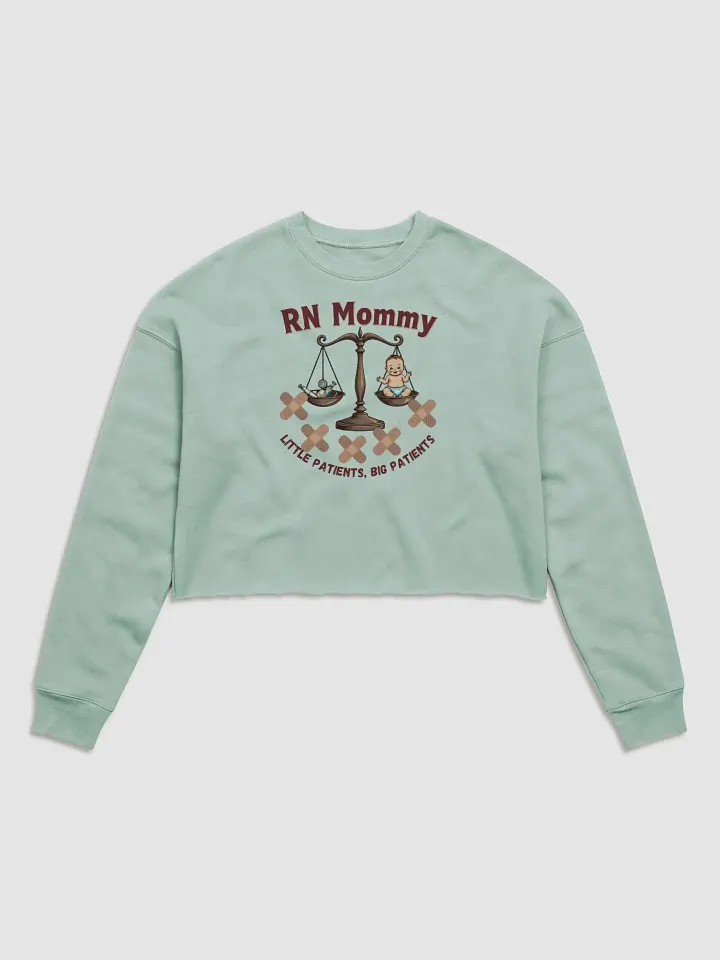 RN Mommy Little Patients Big Patients Cartoon Crop Sweatshirt product image (1)