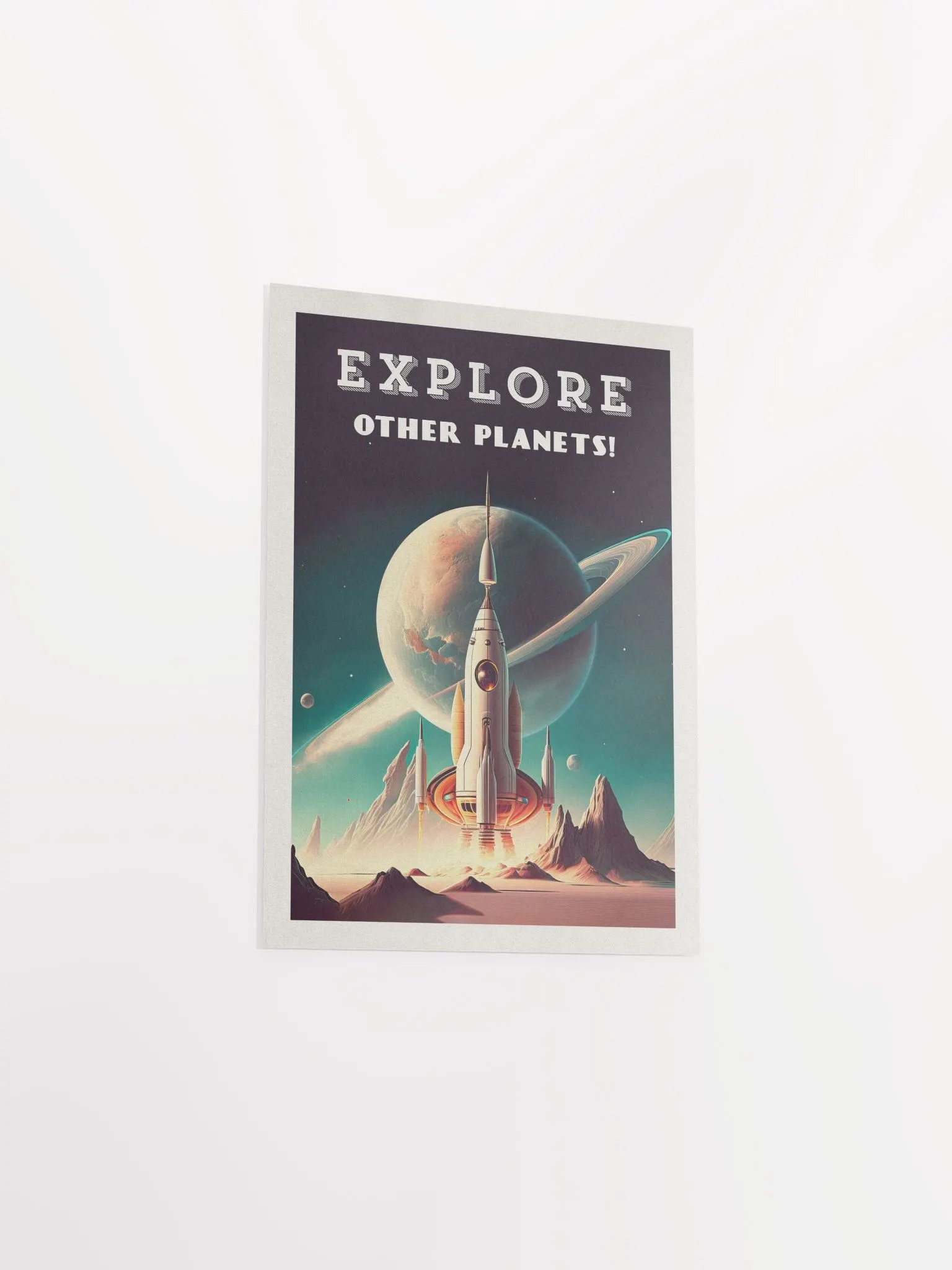 Explore other planets! — Vintage space poster, retro space art, propaganda poster, retrofuturism art, retro sci-fi print product image (6)