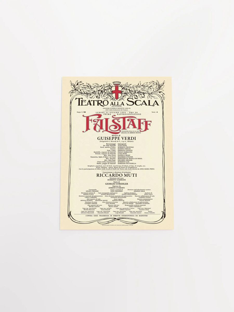 Vintage-Style La Scala Falstaff Opera Poster product image (2)