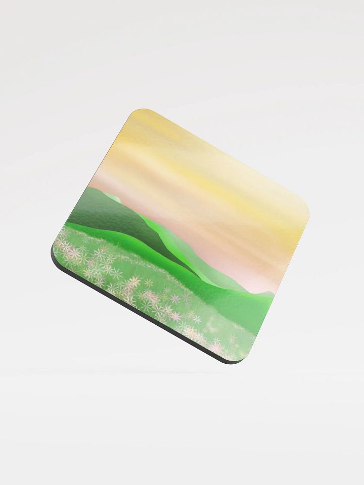 Floral Grass Meadow Sunset Coffee Coaster product image (1)