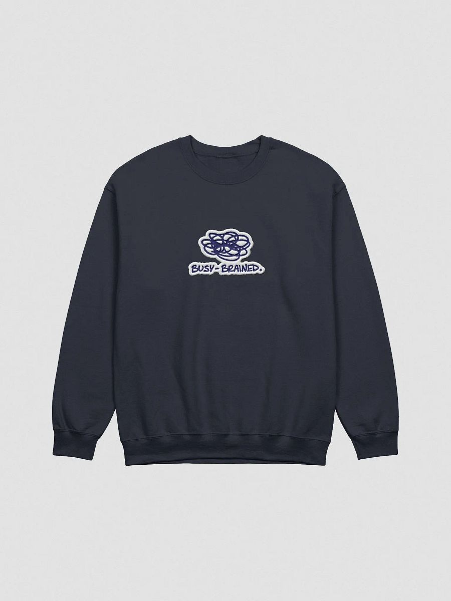 BUSY-BRAINED. (lg. navy bubble design) embroidered crewneck product image (16)