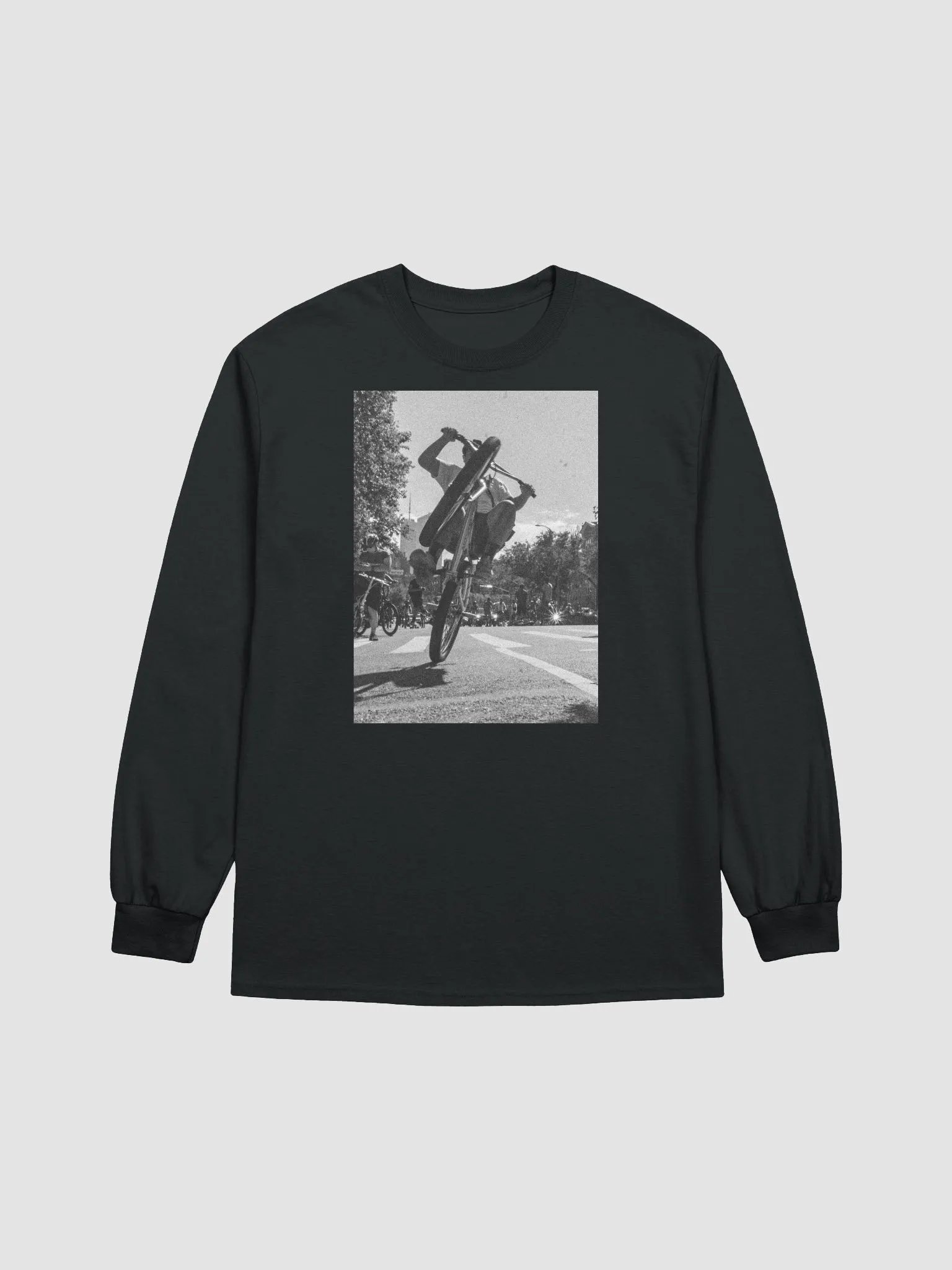 "Wheelie" Street Photography Gildan Ultra Cotton Long Sleeve T-Shirt - 03392 product image (1)