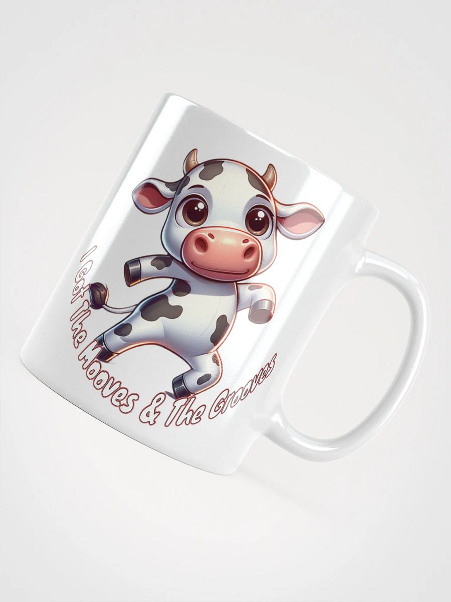 Adorable Dancing Cow Ceramic Mug - 'I Got The Mooves & The Grooves' Cute Cartoon Design product image (10)