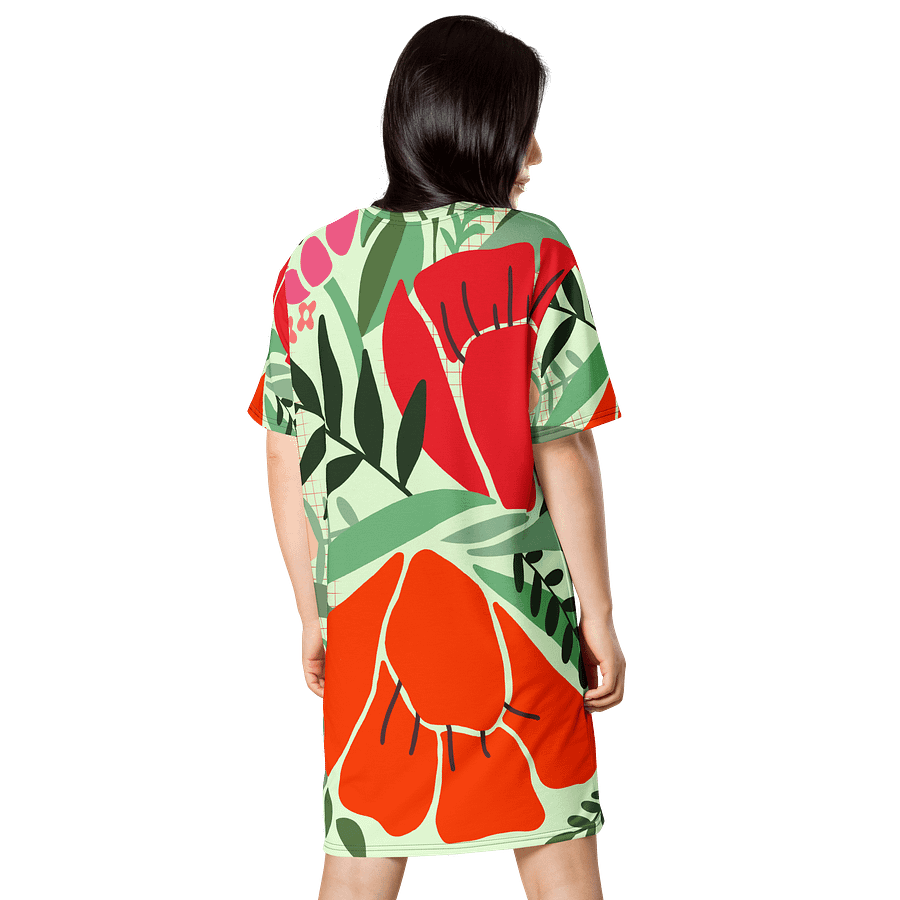 Vibrant Floral T-Shirt Dress - Oversized Trendy Design | TDSMUSIC.com product image (2)
