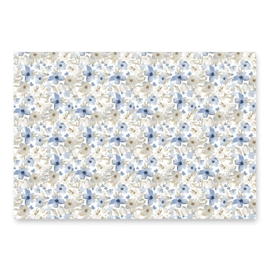 Blue Grey Flowers Paper product image (3)