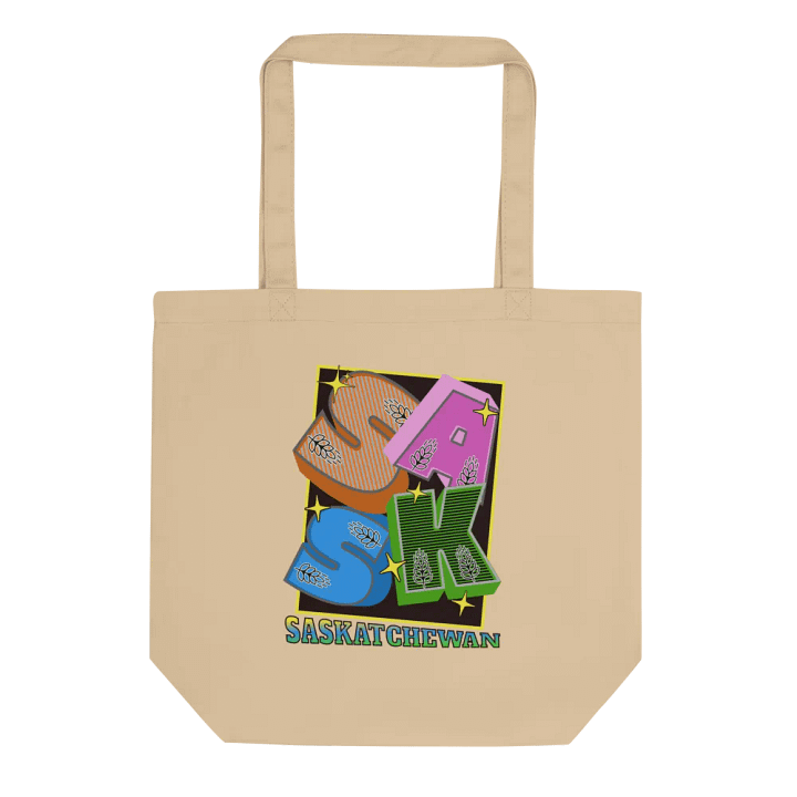 Sask Saskatchewan Block Letter Wheat Eco Tote product image (1)