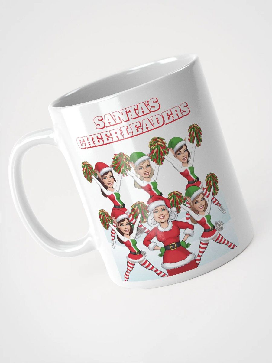 Santa's Cheerleaders Elves Squad White Mug product image (8)