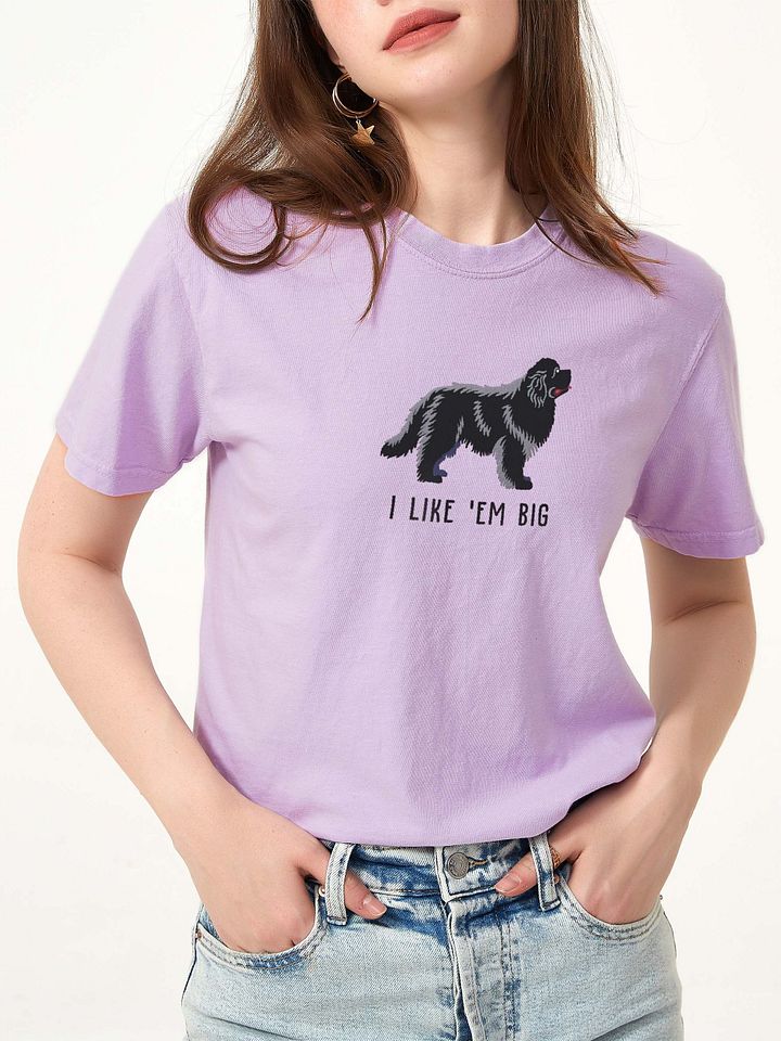 I Like 'Em Big T-Shirt(Embroidered) of a Newfoundland(Black) product image (2)
