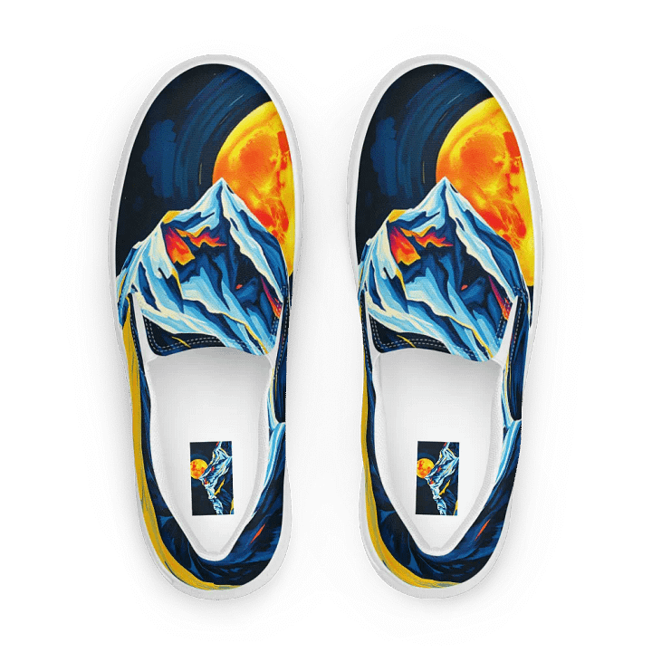 Moonlit Mountain Women's canvas Slip-On Shoes product image (1)