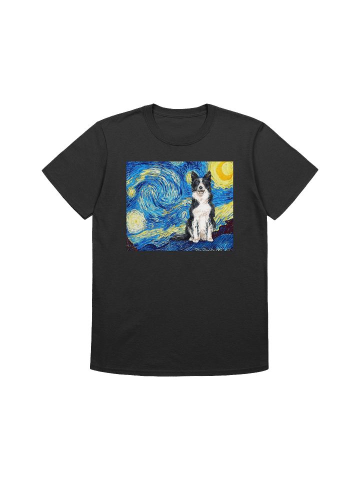 Border Collie Starry Night Impressionist Dog Art T-Shirt product image (1)