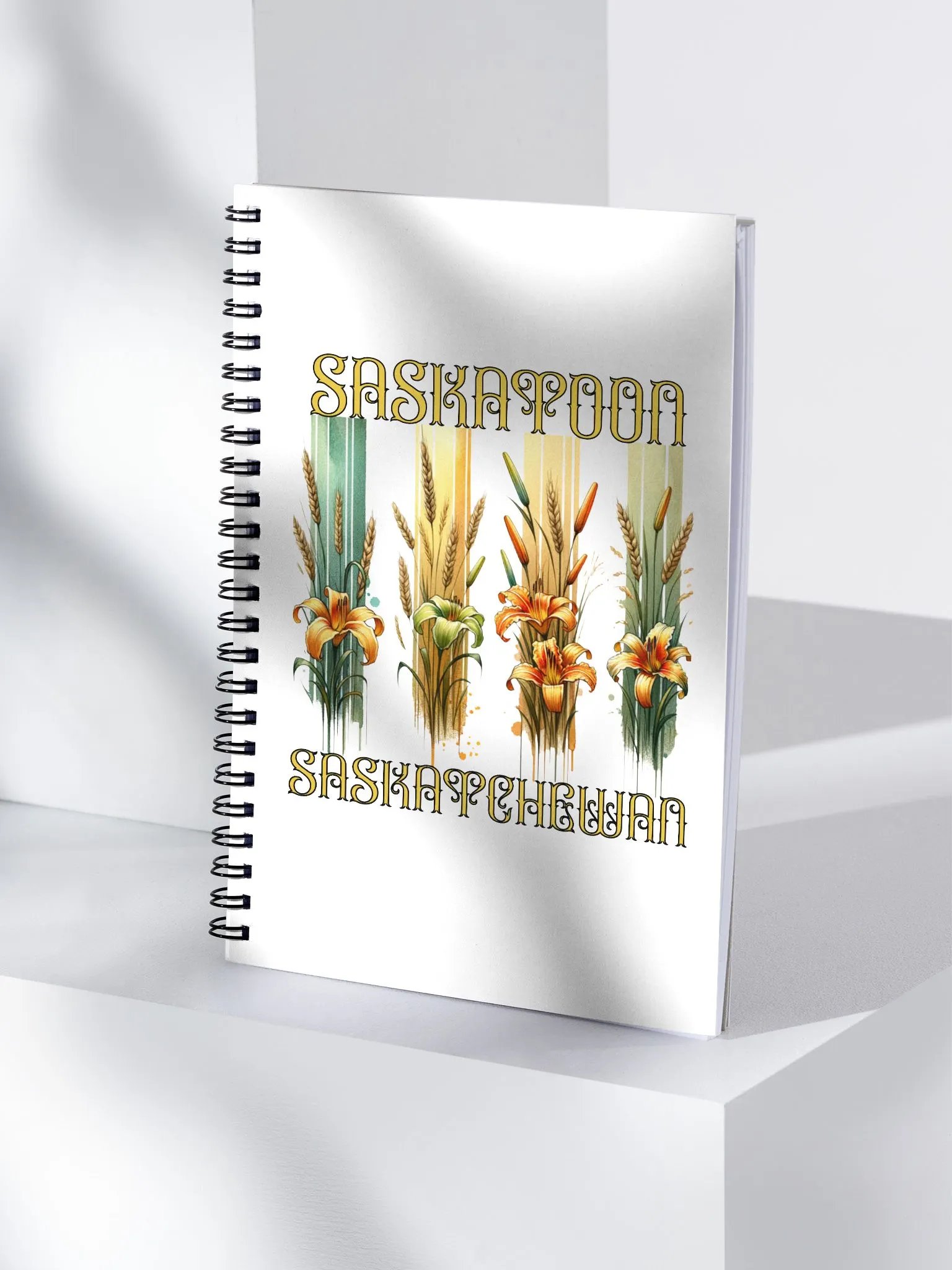 Saskatoon Saskatchewan 4 Vertical Tiger Lily Wheat Splendor Spiral Notebook product image (1)