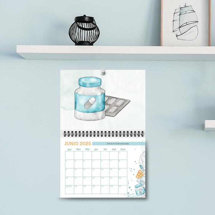 Calendario 2025, Imprimible, Enfermeras y TCAEs, A4 product image (2)