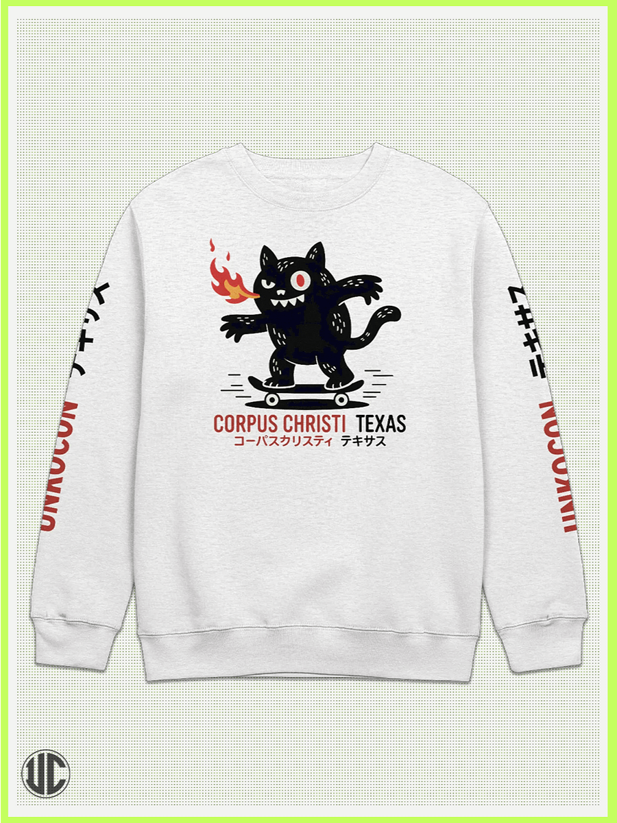 UnkoCon – Corpus Christi TX Skater Crew Neck Sweatshirt product image (1)