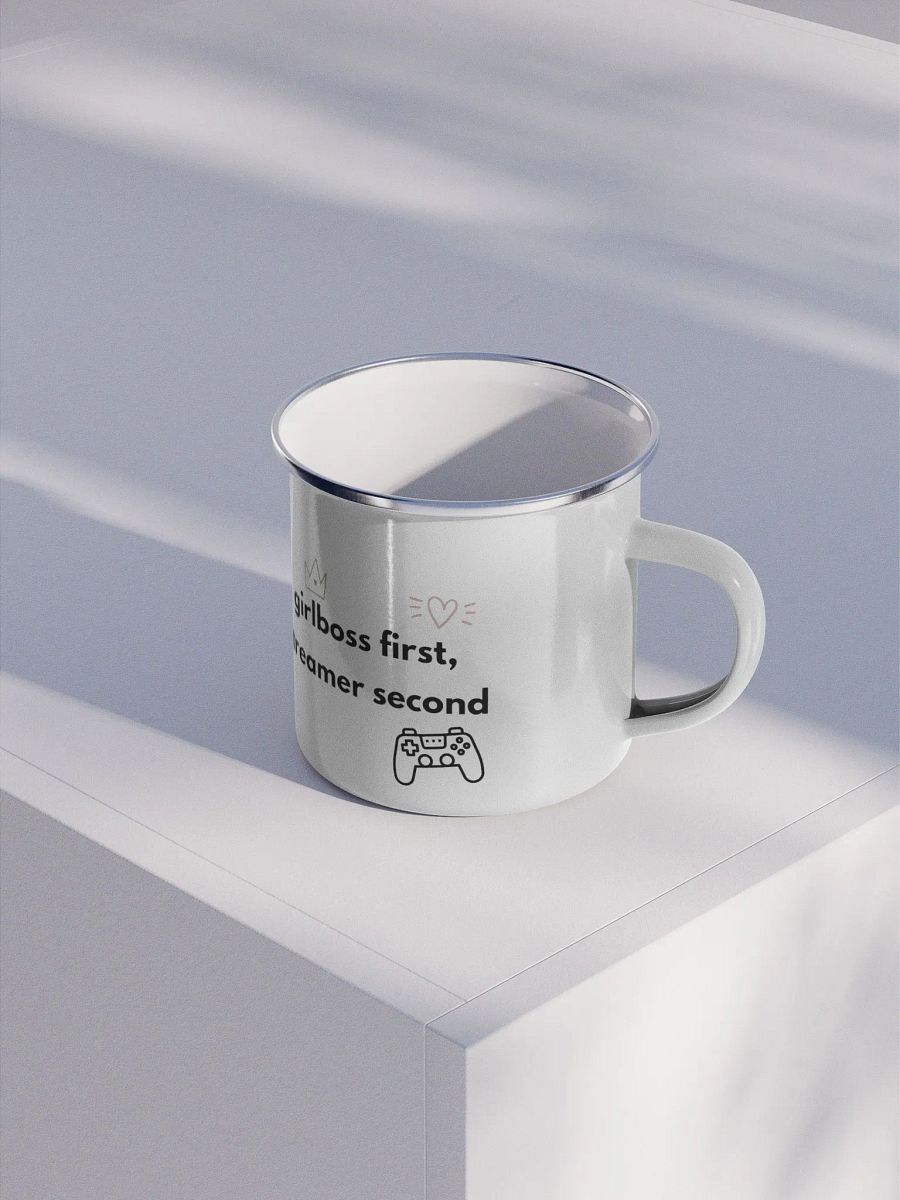 Girlboss First, Streamer Second Enamel Mug product image (3)