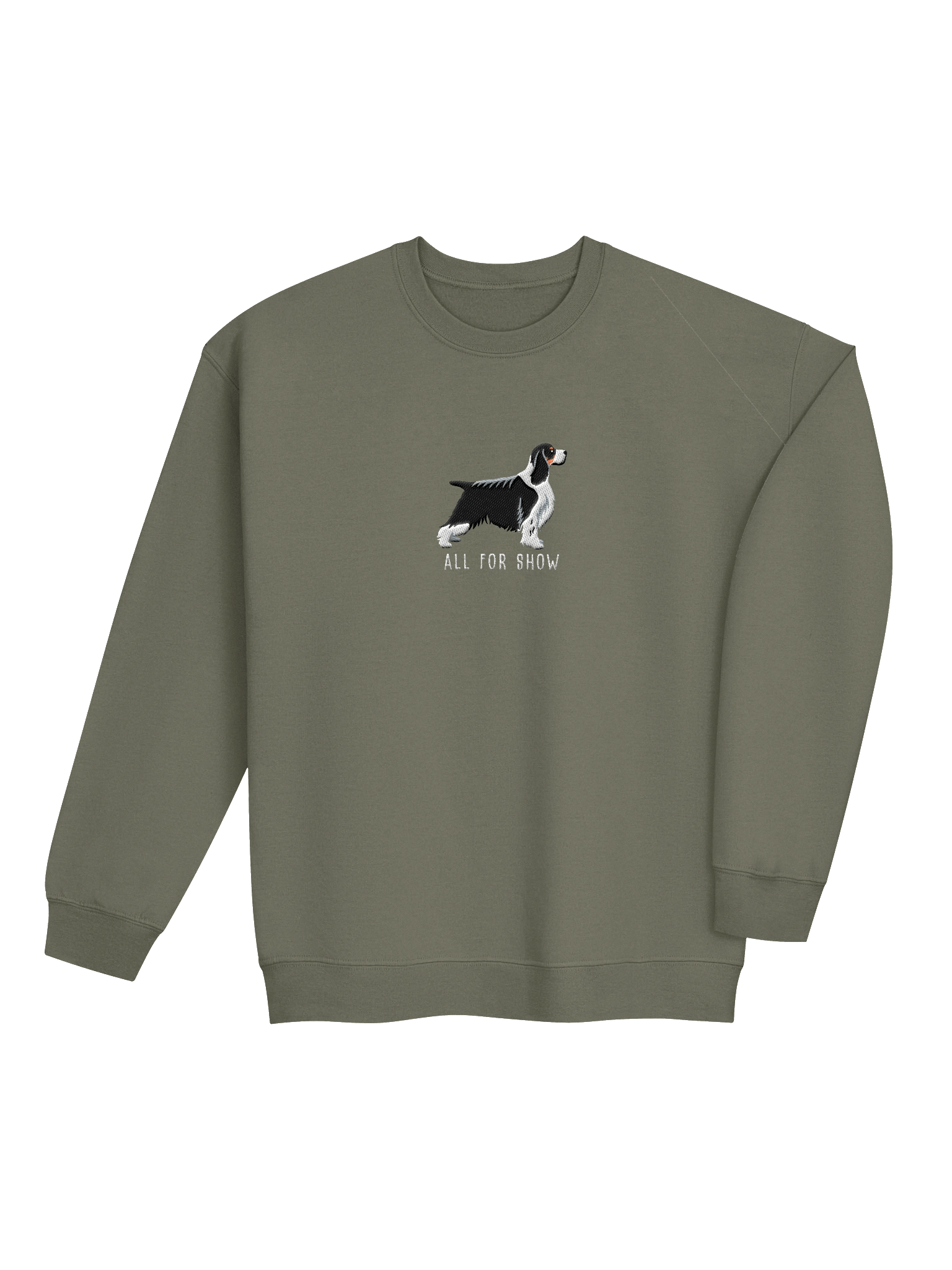 All For Show Sweatshirt (Embroidered) of an English Springer Spaniel(Tricolor, Show Type) product image (16)