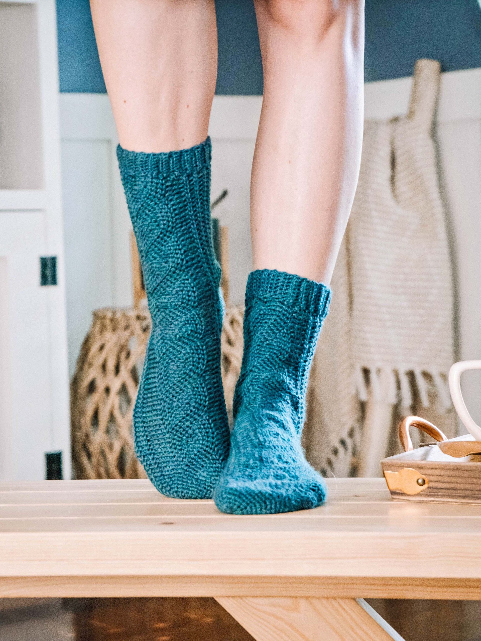 Mock Cable Crochet Sock Pattern product image (3)