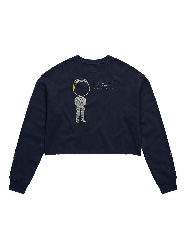 MARS CITY FASHION CROPPED SWEATSHIRT WITH WHITE ASTRONAUT product image (1)