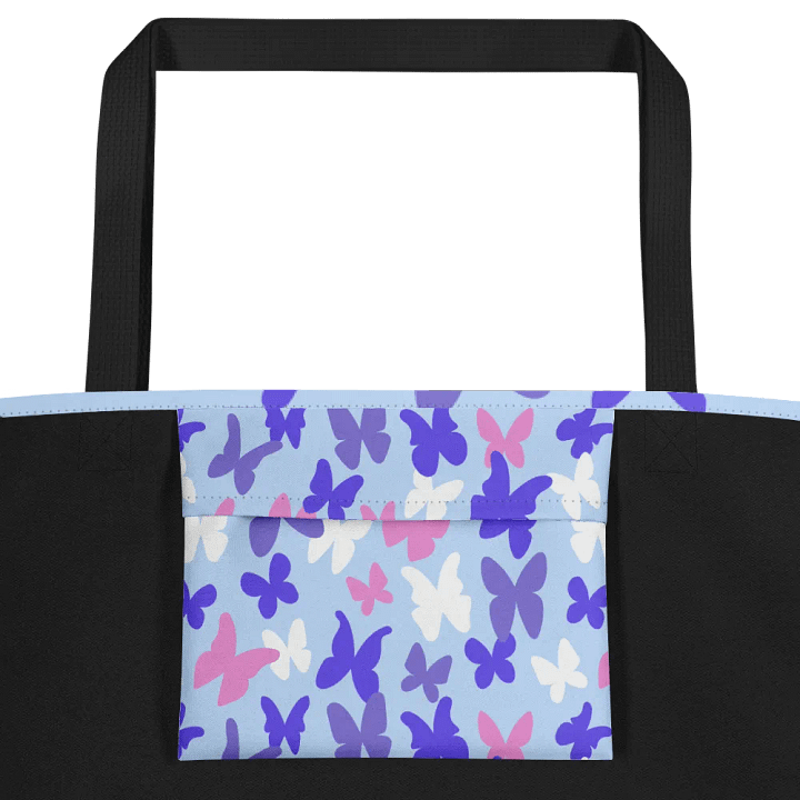 All-Over Print Large Tote Bag w/ Pocket - Butterflies product image (2)