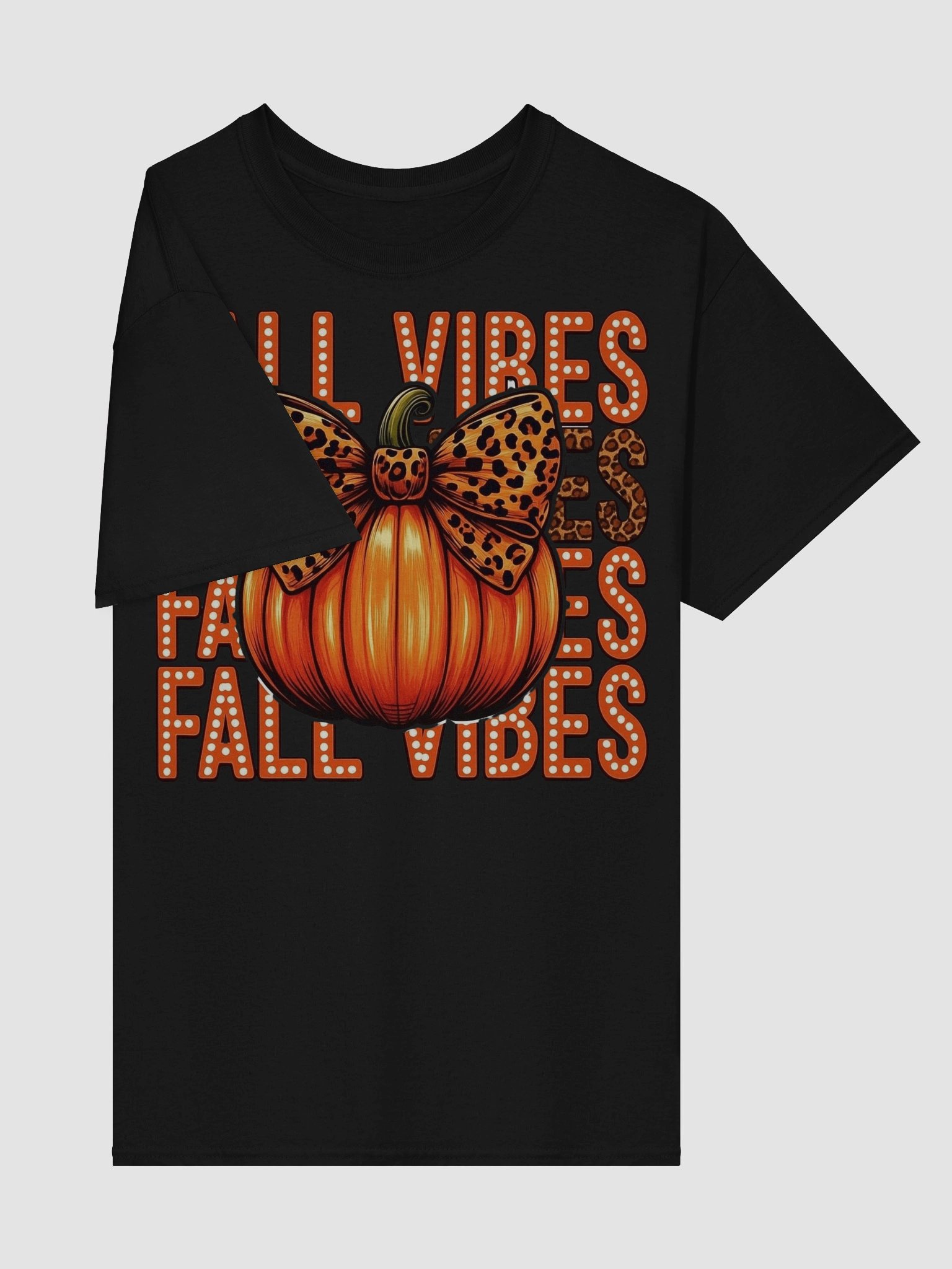 Leopard Bow Fall Vibes T-Shirt product image (26)