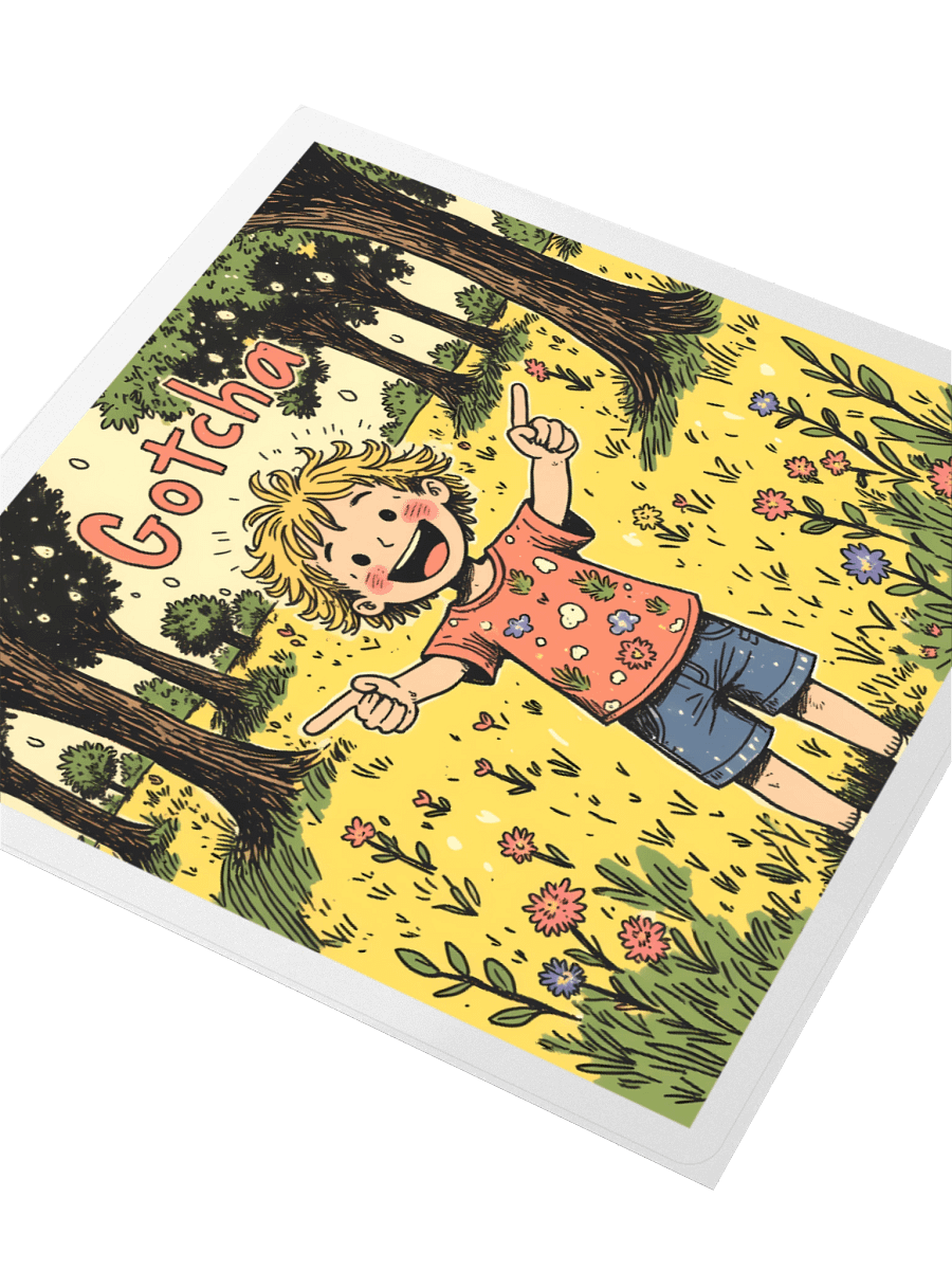 Gotcha! Playful Child – Whimsical Forest Sticker product image (7)