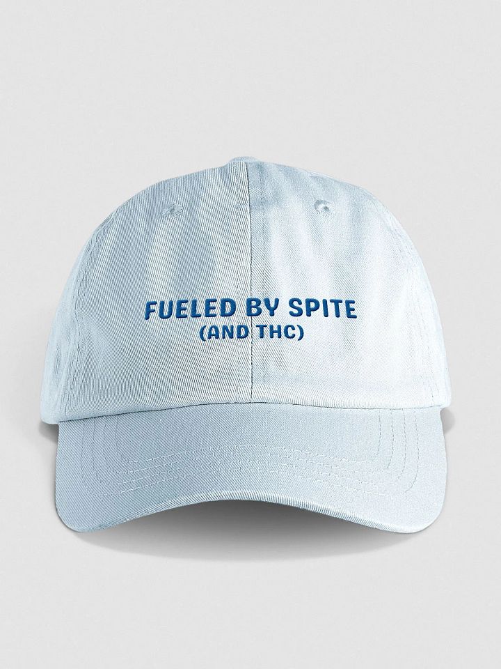 FUELED BY SPITE (blue thread) embroidered pastel dad hat product image (1)