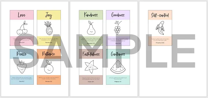 Fruits of the Spirit Printable Cards product image (2)