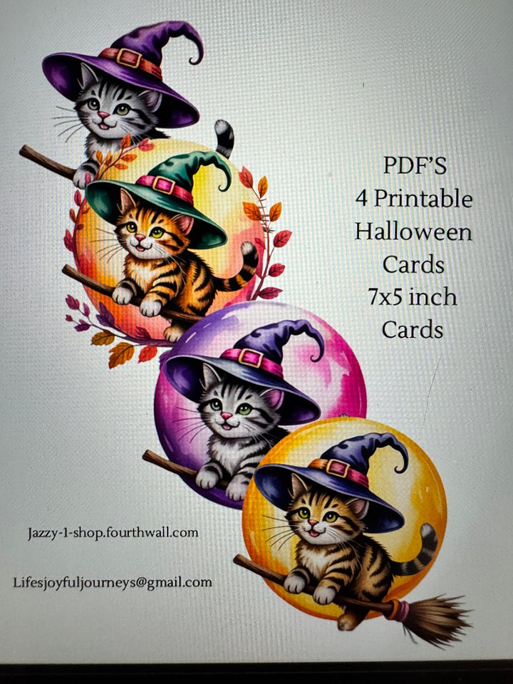Halloween Cards Ghost, Witches, Scarecrow product image (1)