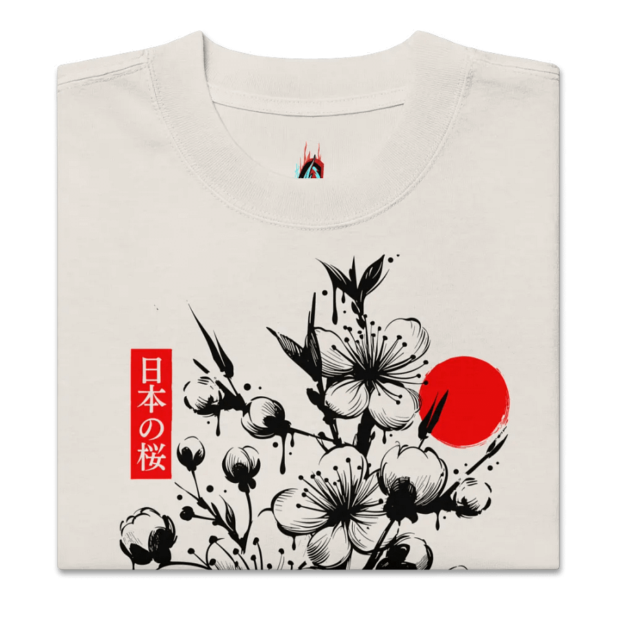 Black Cherry Blossom Japanese Ink - Oversized Tee product image (9)