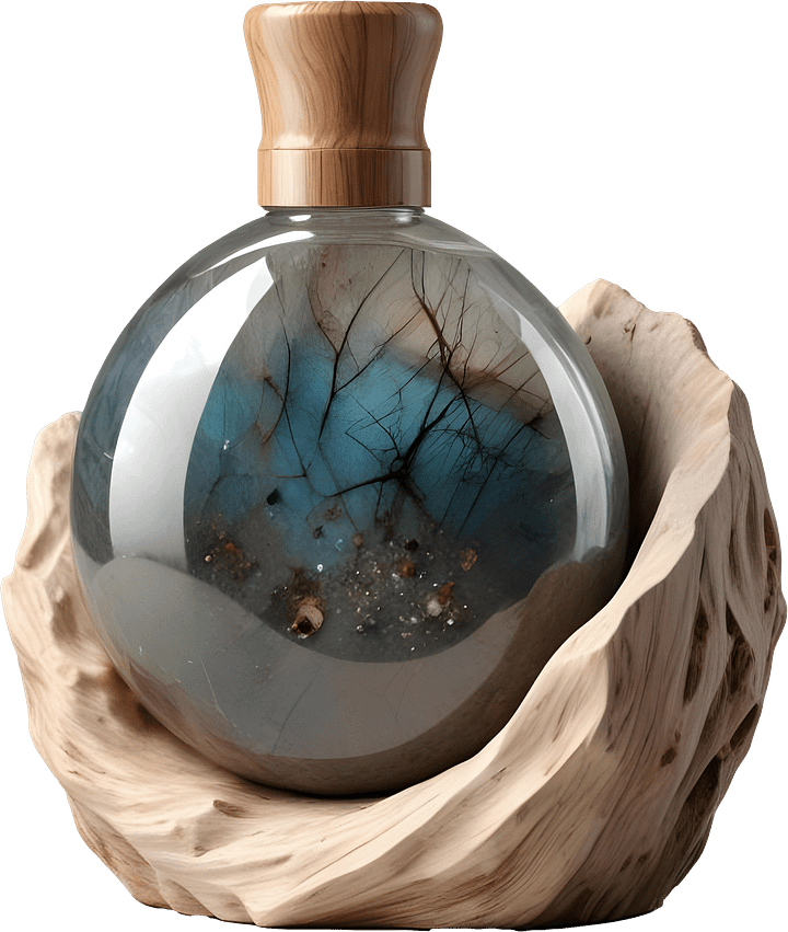Celestial Grace – Boho Chic Decorative Crystal Bottle PNG product image (1)