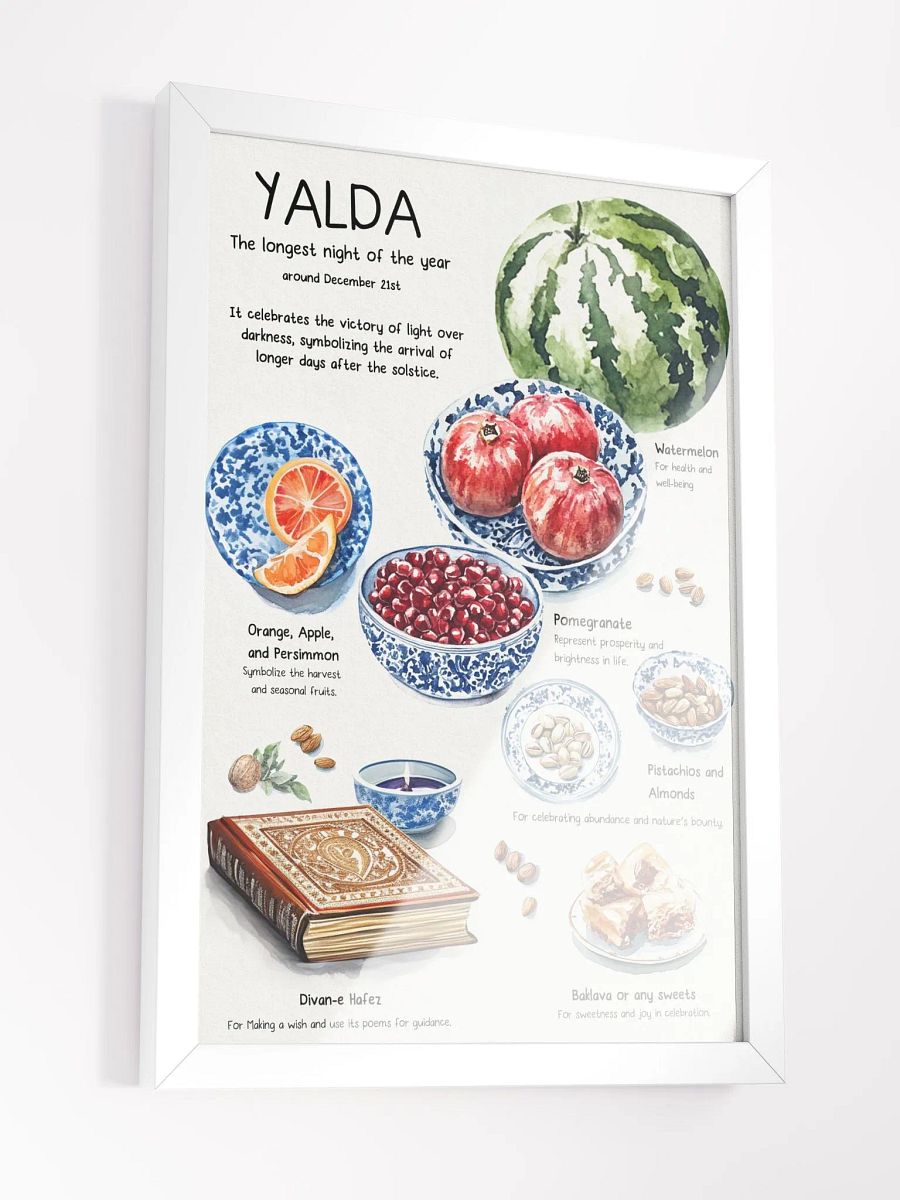 Minimal Watercolor Yalda Night - Watercolor Print - Persian Art Illustration Painting - Home Decor - Iranian Art product image (9)