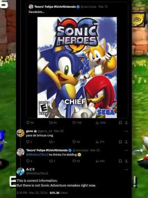 Sonic Heroes Remake is Coming Out #sonic #gaming #news #fyp #viral #switch2 #leak #sonicheroes 