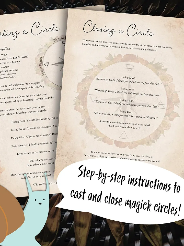Circle Casting and Closing Grimoire Pages - Digital Download product image (1)